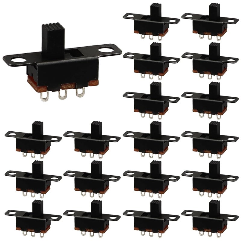 Jersvimc 20Pcs 5mm Micro Switches Mini Silde Switch - 1p2t 2 Position, SPDT Switch High Knob Vertical Toggle Switches for Breadboard(SS12F15) - Image 2
